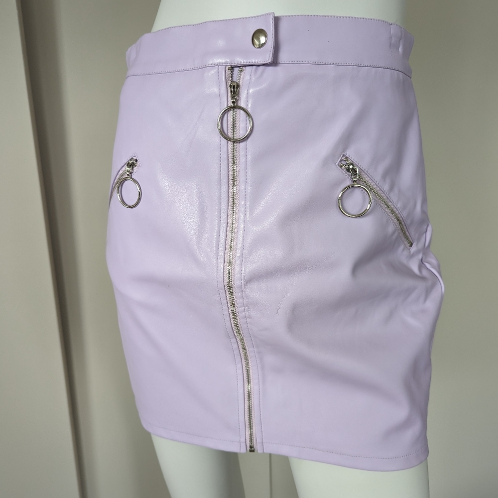 Violet Faux Leather Skirt